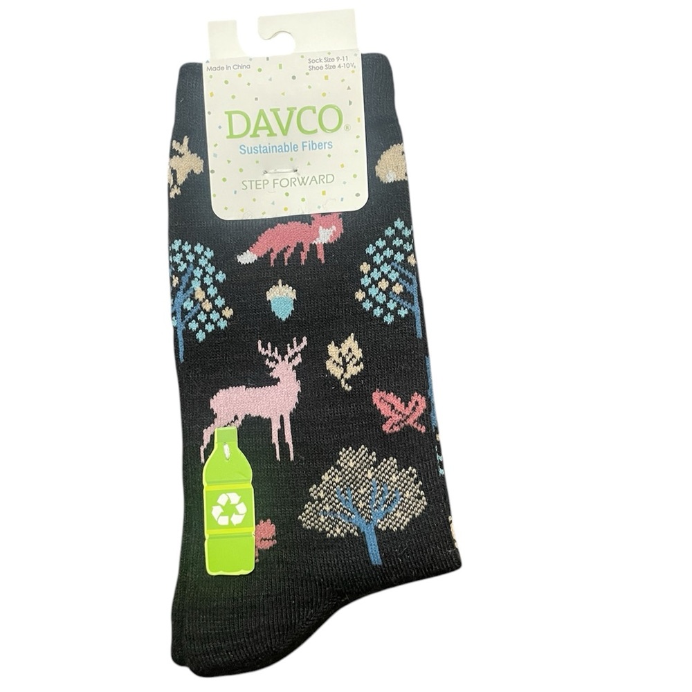 Black Fox and Deer Pattern Women’s Socks‎